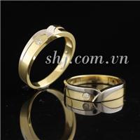 Nhẫn cưới SHJ 18k - gắn kim cương (mã: 11204794-11204787, giá một đôi: 9,919,466 VNĐ)